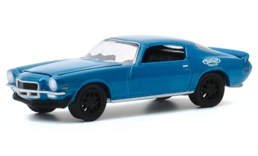 Modelauto Chevrolet Camaro Coupe metallic blauw/Dekor 1970 Testfahrzeug 1/64 Greenlight