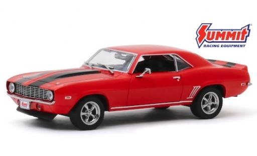 Modelauto Chevrolet Camaro Coupe rood/zwart Summit Racing Equipment 1969 1/64 Greenlight