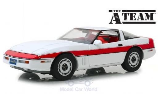 Modelauto Chevrolet Corvette Coupe C4 wit/rood The A-Team 1984 1/18 Greenlight