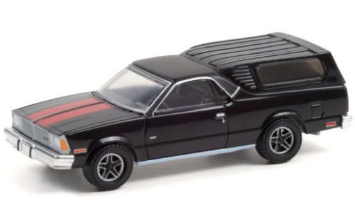 Modelauto Chevrolet El Camino SS zwart/rood 1981 met Campingaufbau 1/64 Greenlight