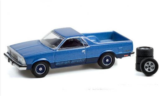 Modelauto Chevrolet El Camino SS Super Sport metallic blauw 1980 met Ersatzreifen 1/64 Greenlight