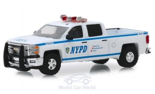 Modelauto Chevrolet Silverado police rood/Dekor NYPD - New York Politie Department 2019 1/64 Greenlight
