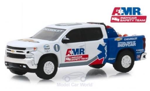 Modelauto Chevrolet Silverado pickup wit/blauw Indy Car Saftey Team 2019 1/64 Greenlight