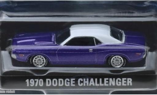 Modelauto Dodge Challenger 1970 metallic paars/wit Graveyard Carz 1/64 Greenlight