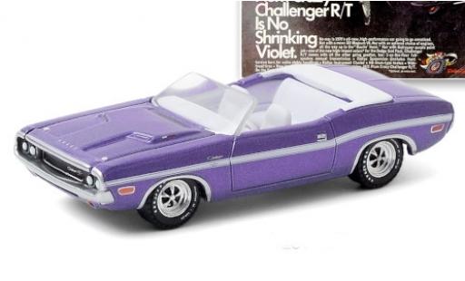 Modelauto Dodge Challenger Cabriolet R/T HEMI metallic lila/wit 1970 1/64 Greenlight