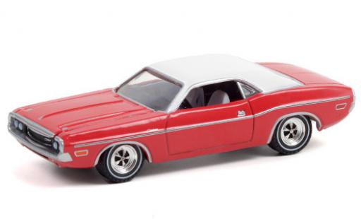 Modelauto Dodge Challenger Coupe rood/wit 1970 1/64 Greenlight