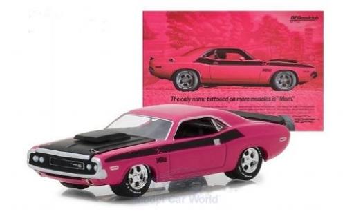 Modelauto Dodge Challenger 1970 T/A roze/zwart 1/64 Greenlight