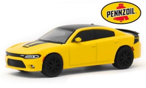 Modelauto Dodge Charger Daytona HEMI geel/mat-zwart Pennzoil 2017 1/64 Greenlight