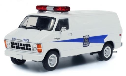 Modelauto Dodge RAM police B250 Van Indiana State Politie 1980 1/43 Greenlight