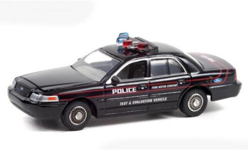 Modelauto Ford Crown Police Interceptor Victoria Politie zwart/Dekor Test and Evaluation 2001 1/64 Greenlight
