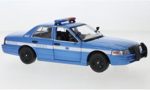 Modelauto Ford Crown Police Interceptor Victoria Politie Seattle Politie 2001 1/24 Greenlight