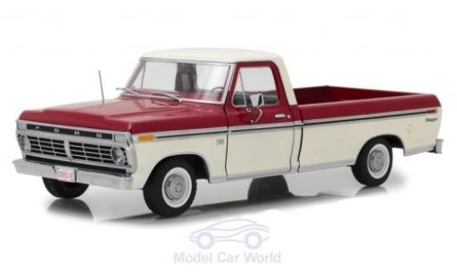 Modelauto Ford F-100 Pickup 00 rood/wit 1973 1/18 Greenlight