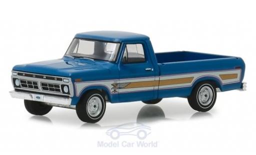 Modelauto Ford F-100 Pickup 00 Pick-Up blauw 1976 1/64 Greenlight