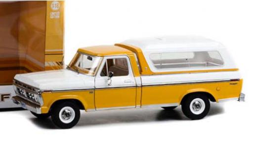 Modelauto Ford F-100 Pickup 00 Pick Up geel/wit 1976 met abnehmbarem HardTop 1/18 Greenlight