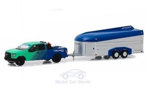 Modelauto Ford F-150 Pickup 50 Falken Tires 2017 with Aerovault Trailer 1/64 Greenlight