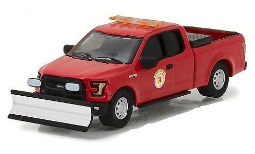 Modelauto Ford F-150 Pickup 50 rood Public Works Arlington Heights avec Chasse-neige 1/64 Greenlight