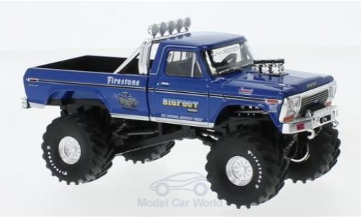 Modelauto Ford F-250 Monster Truck metallic blauw Bigfoot 1974 1/43 Greenlight
