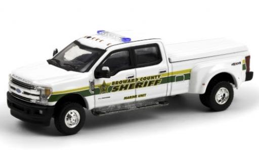 Modelauto Ford F-350 Lariat Broward County Sheriff 2018 Marine Unit 1/64 Greenlight