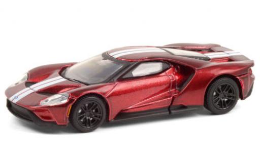 Modelauto Ford GT Berlinetta metallic rood/wit 2017 1/64 Greenlight