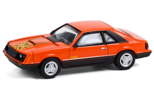Modelauto Ford Mustang Cobra oranje/Dekor 1979 1/64 Greenlight