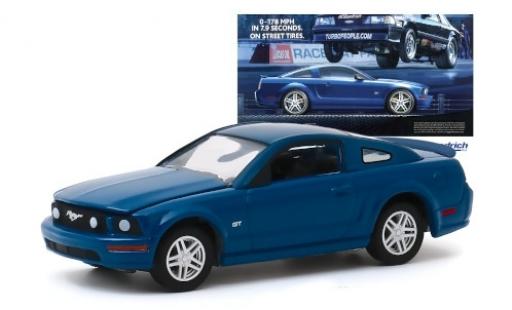 Modelauto Ford Mustang GT blauw 2009 1/64 Greenlight