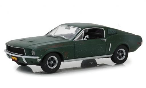 Modelauto Ford Mustang Bullitt GT Fastback metallic groen 1968 unrestauriert met Stickerbogen 1/18 Greenlight