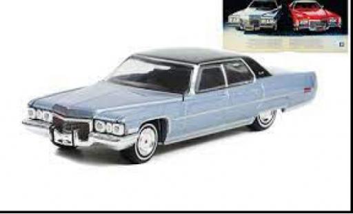 Modelauto Cadillac Sedan Sedan DeVille metallic blauw /zwart 1972 1/64 Greenlight