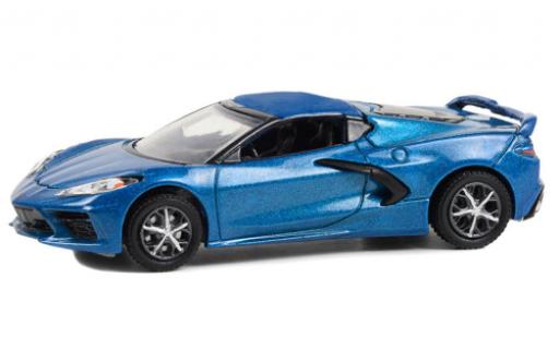 Modelauto Chevrolet Corvette Stingray (C8) 2LT metallic blauw 2020 1/64 Greenlight