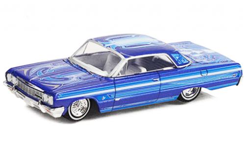 Modelauto Chevrolet Impala lowrider blauw 1964 1/64 Greenlight