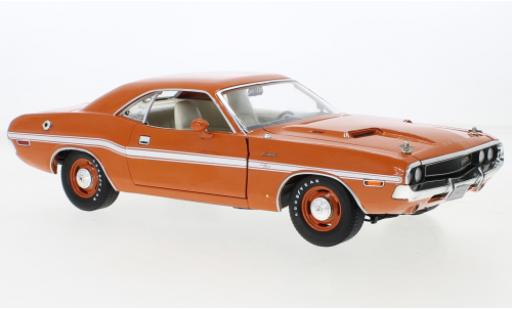 Modelauto Dodge Challenger R/T oranje/wit 1970 1/18 Greenlight
