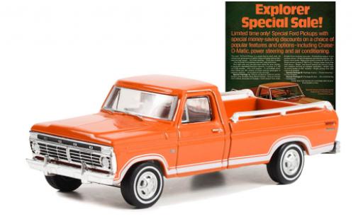 Modelauto Ford F-100 Explorer 00 oranje 1973 1/64 Greenlight