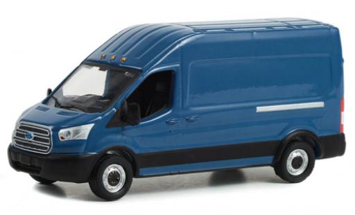 Modelauto Ford Transit Kastenwagen LWB HD blauw 2017 1/64 Greenlight