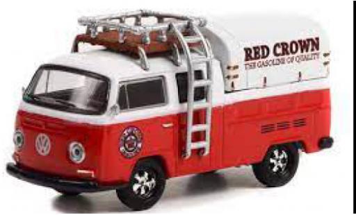 Modelauto Volkswagen T2 A Doppelkabine rood Crown Gasoline 1969 1/64 Greenlight