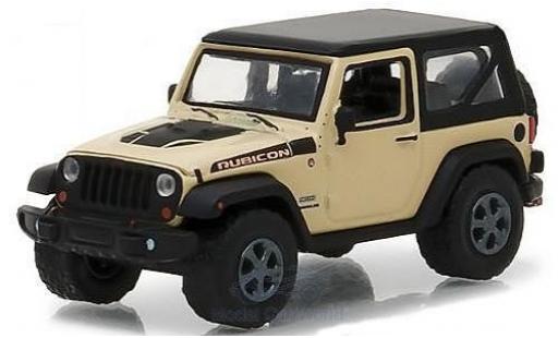 Modelauto Jeep Wrangler Rubicon Recon beige/zwart 2017 1/64 Greenlight