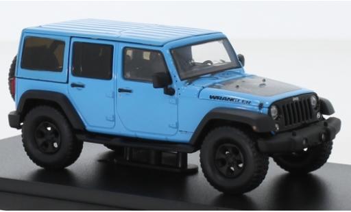 Modelauto Jeep Wrangler Limited Unlimited Big Bear blauw/Dekor 2017 1/43 Greenlight