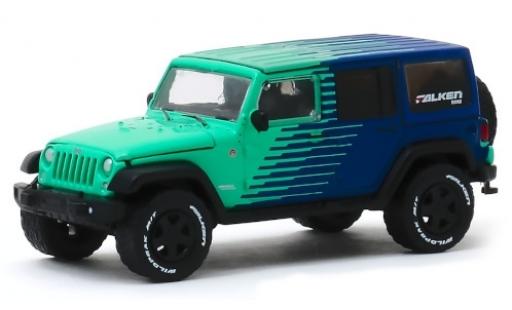 Modelauto Jeep Wrangler Limited Unlimited turquoise/blauw Falken Tires 2017 1/64 Greenlight