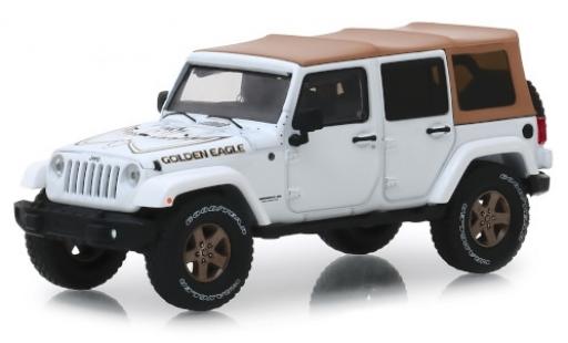 Modelauto Jeep Wrangler Golden Eagle Unlimited wit/Dekor 2018 1/43 Greenlight