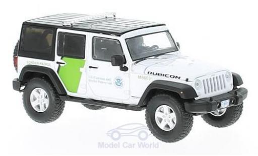 Modelauto Jeep Wrangler Limited Unlimited wit/groen U.S. Customs and Border Protection 2015 1/43 Greenlight
