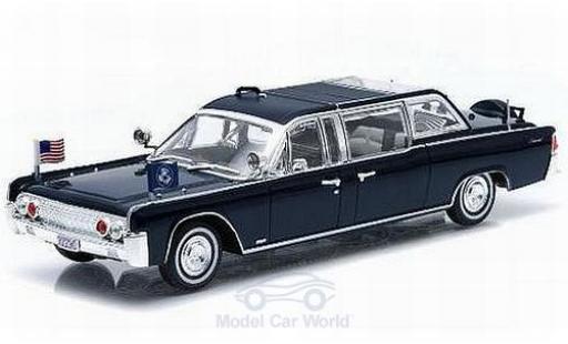 Modelauto Lincoln Continental 1961 SS-100-X metallic blauw John F. Kennedy 1/43 Greenlight
