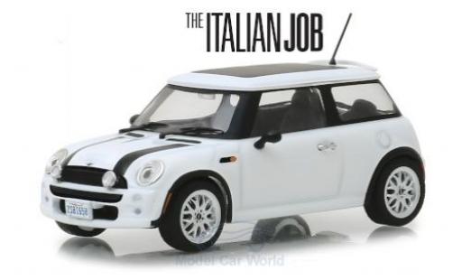Modelauto Mini Cooper Base wit/zwart RHD The Italian Job 2003 1/43 Greenlight