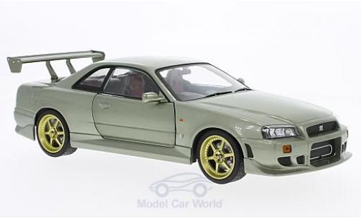 Modelauto Nissan Skyline R34 GT- metallic groen RHD 1999 1/18 Greenlight