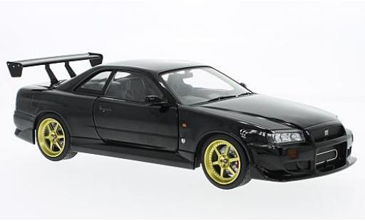 Modelauto Nissan Skyline R34 GT- zwart RHD 1999 1/18 Greenlight