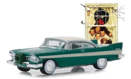Modelauto Plymouth Belvedere 1957 metallic groen/beige met Weihnachtsschmuck 1/64 Greenlight
