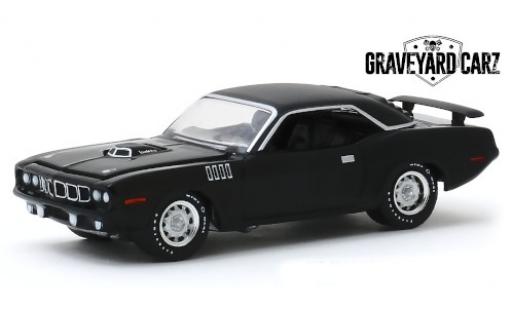 Modelauto Plymouth Cuda 1971 340 mat-zwart Graveyard Carz Gone in 60 Seconds 1/64 Greenlight