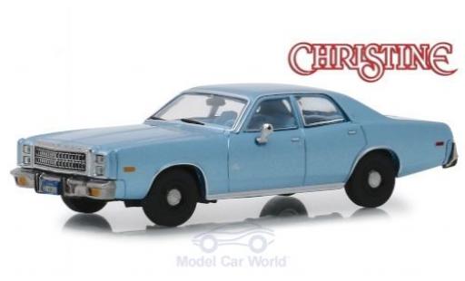 Modelauto Plymouth Fury Base metallic blauw Christine 1977 1/43 Greenlight