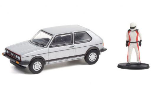 Modelauto Volkswagen Golf GTI I grijs 1976 avec figurine 1/64 Greenlight
