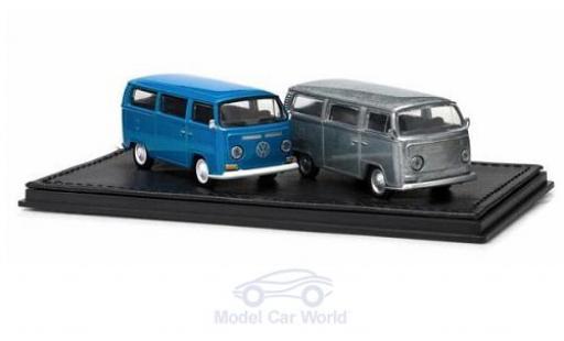 Modelauto Volkswagen T2 Base Bus 2er-Set blauw/aluminium 1/64 Greenlight