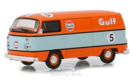 Modelauto Volkswagen T2 B Bestelwagen oranje/blauw 1975 1/64 Greenlight