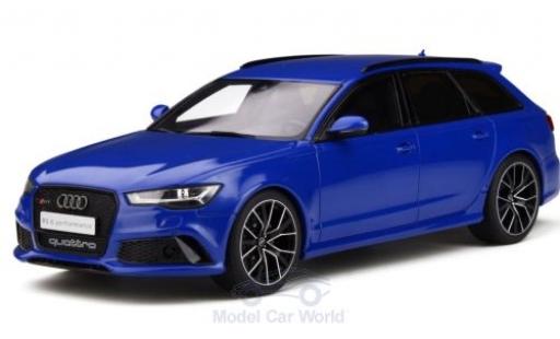 Modelauto Audi RS6 avant performance (C7) Nogaro Edition metallic blauw 2018 1/18 GT Spirit