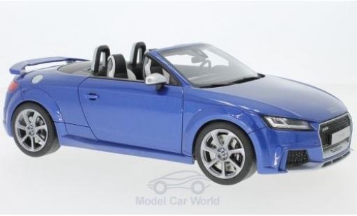 Modelauto Audi TT rs roadster metallic blauw 1/18 GT Spirit